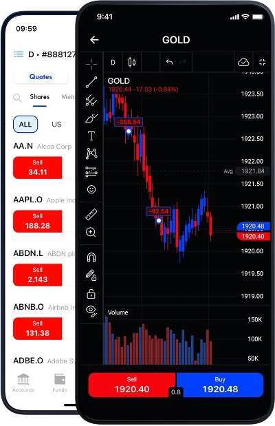 FxPro mobile apps screenshots.